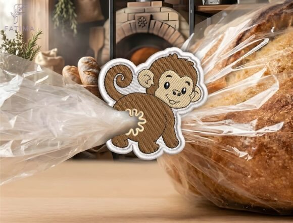Download Cute Monkey Bag Tie Embroidery Design - Design Collection