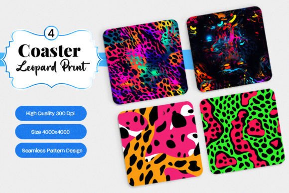 Download Leopard Coaster Digital Paper Designs - Design Collection