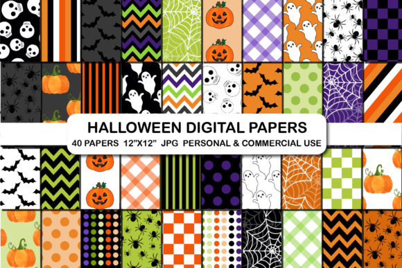 Download Halloween Background Digital Papers Set - Halloween background Collection