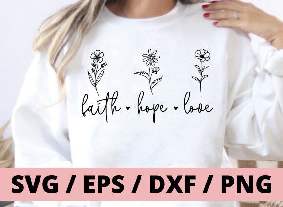 Download Faith Hope Love Svg, Jesus Svg. Flower - Hope Collection