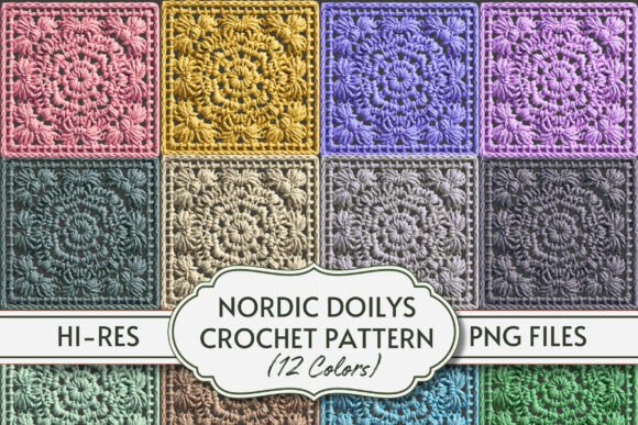 Download Nordic Squares Crochet Patterns PNG - Premium Resources