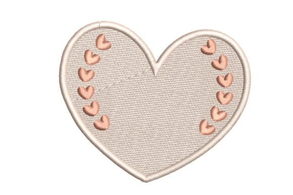 Download Textured Heart with Small Heart Border Embroidery Design - Design Collection