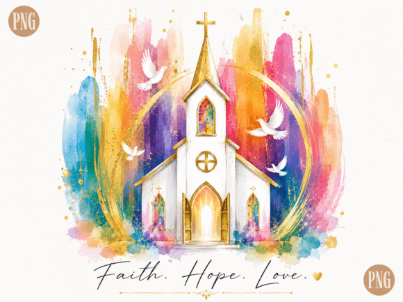 Download Faith Hope Love Church Watercolor PNG | - Hope Collection