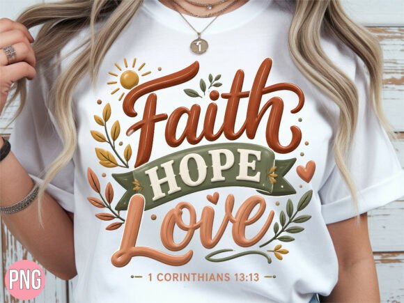 Download Faith Hope Love Bible Verse PNG T-Shirt - Hope Collection